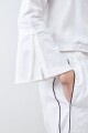 Blusa de lino con lazos blanco