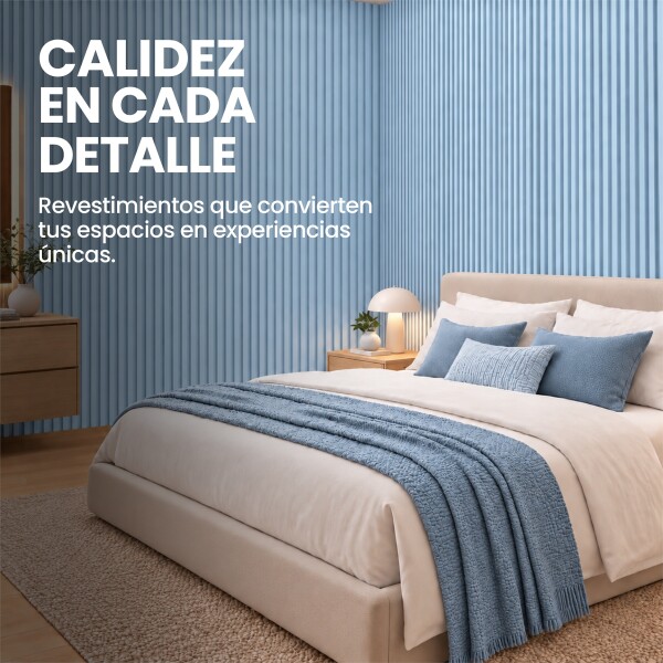 Pack x20 Wpc Simil Madera Wall Panel Lambrin 2.90x16.7 Celeste 1