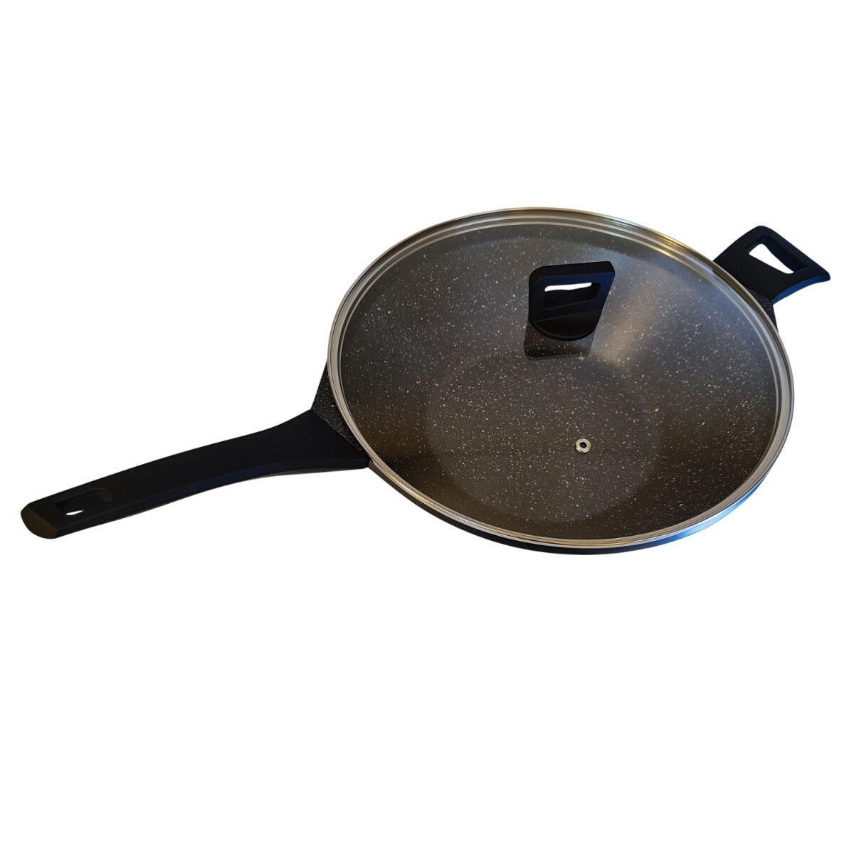 Wok con tapa de vidrio Comet Nuova de 32cm color Negro - Negro 