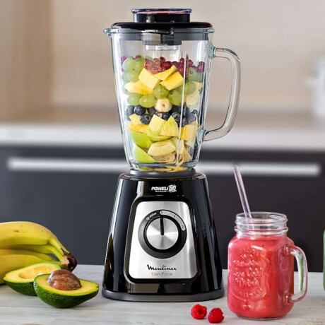 Licuadora Moulinex Blendforce Jarra Vidrio + Vaso 800W Color Negro