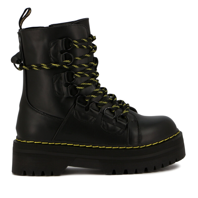 Botas Mujer Darkness Acordonada Negro