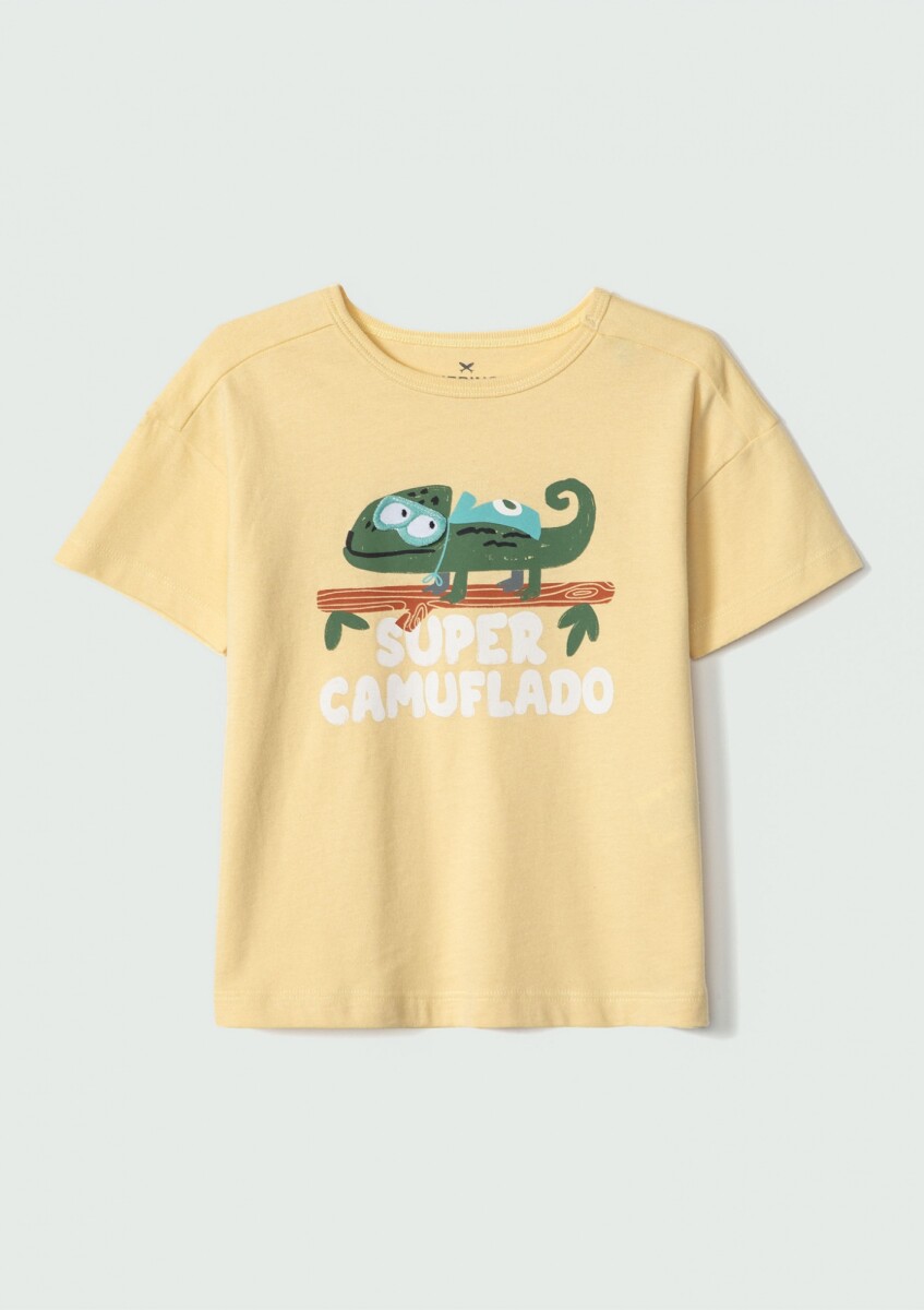 CAMISETA INFANTIL CON ESTAMPA - AMARILLO 