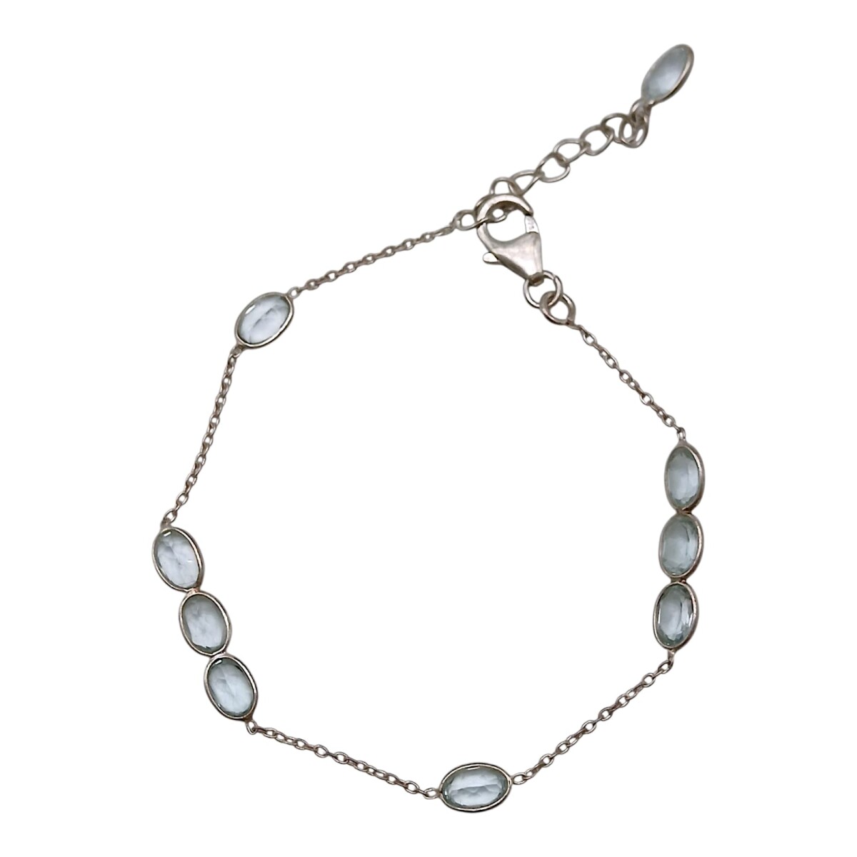 Pulsera Force-Plata rodinada 925-Piedra Aguamarina-Pu2010 - conpiedra 