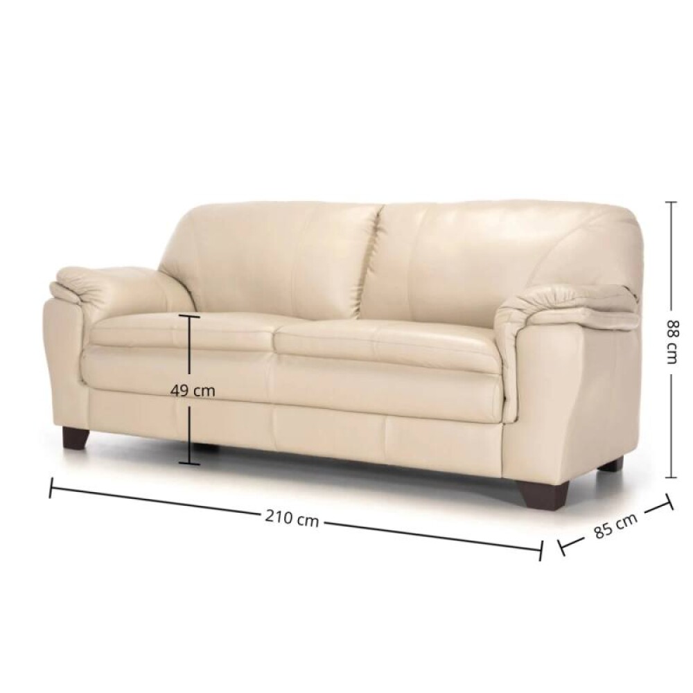 Sillón 100% Cuero - 3 Cuerpos - Monza Arena