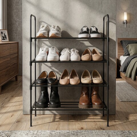 Zapatera Organizador de Zapatos IMBACK IBK-PER010 | 4 Niveles, Compacta, Multiuso y Resistente Zapatera Organizador de Zapatos IMBACK IBK-PER010 | 4 Niveles, Compacta, Multiuso y Resistente