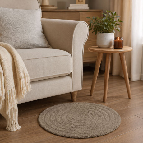 Alfombra Felpudo Redondo Ø 40Cm Deco Hogar Living Oficina Marrón