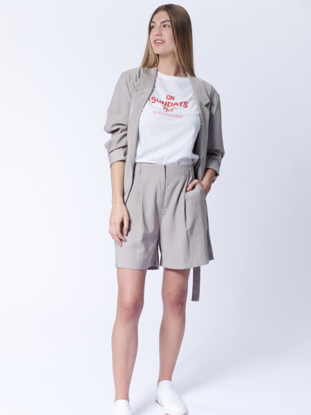 Short liocel Beige Grisáceo