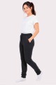 PANTALON HERING UNISEX C/PUÑO C/FELPA E509 Negro