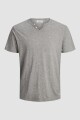 Camiseta Ret Cuello "v" Abotonado Light Grey Melange