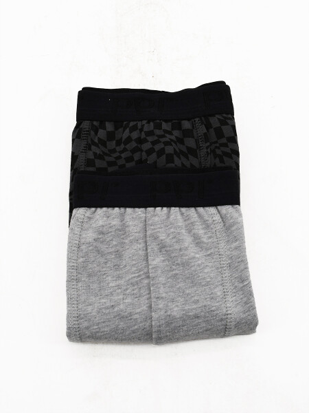 BOXER ALGODÓN PACK X2 NEGRO