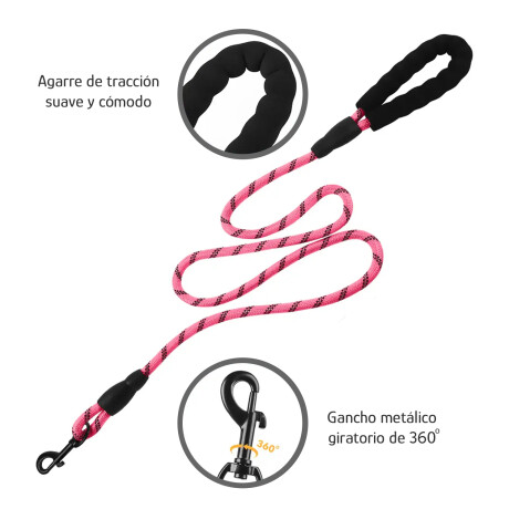 Arnés Y Correa P/Mascota Ajustable Tela Oxford Resistente Fucsia