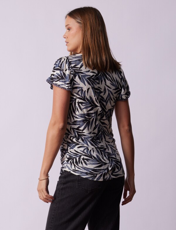 Remera Puntilla MULTI/AZUL