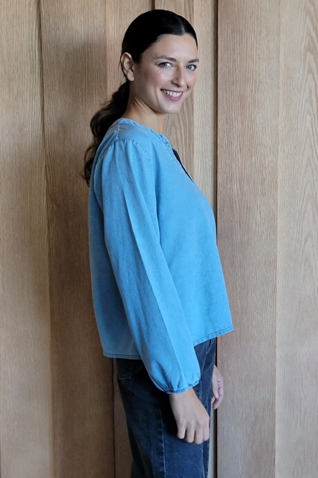 Blusa Mery Denim Celeste