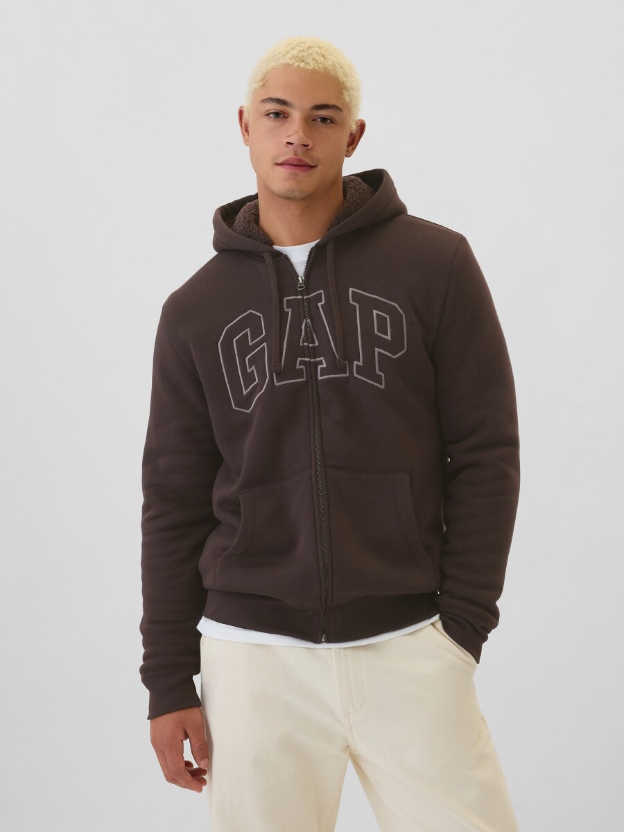 Canguro Con Corderito Logo Gap Hombre - Terra Brown 