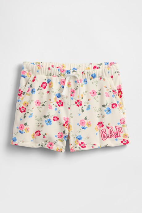 Short Logo Gap Niña White Floral Print