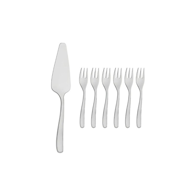 JUEGO PARA TORTA ESPATULA + 6 TENEDORES TRAMONTINA JUEGO PARA TORTA ESPATULA + 6 TENEDORES TRAMONTINA