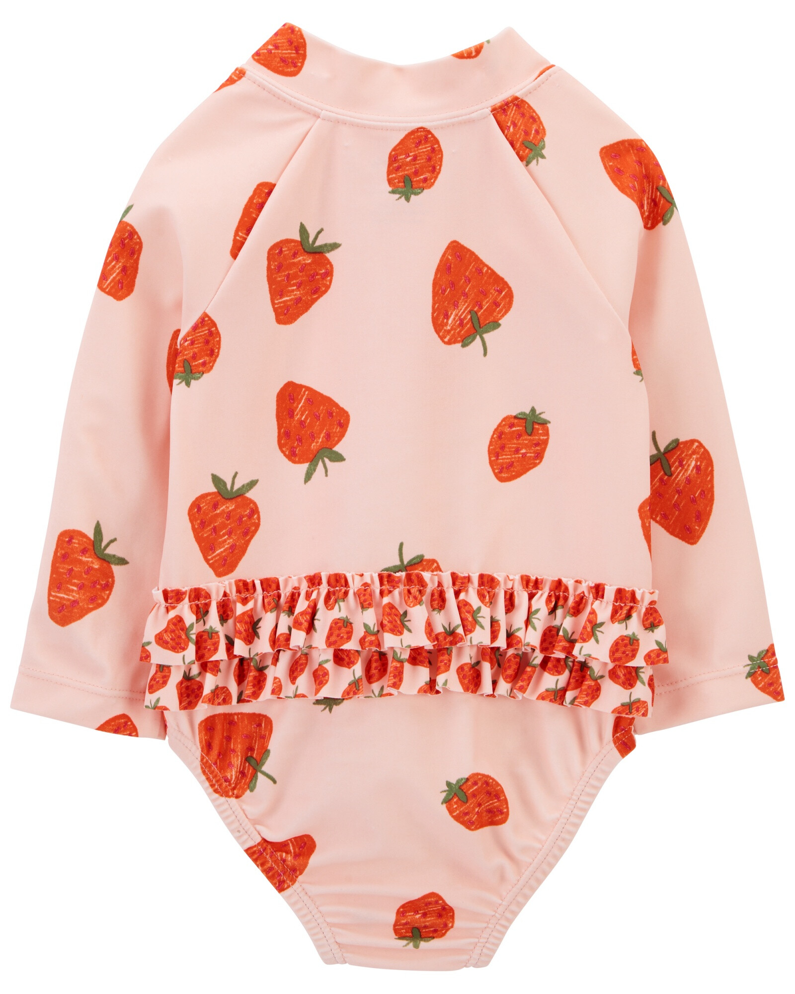 Malla de baño una pieza manga larga con protección UPF 50+ diseño frutillas Malla de baño una pieza manga larga con protección UPF 50+ diseño frutillas