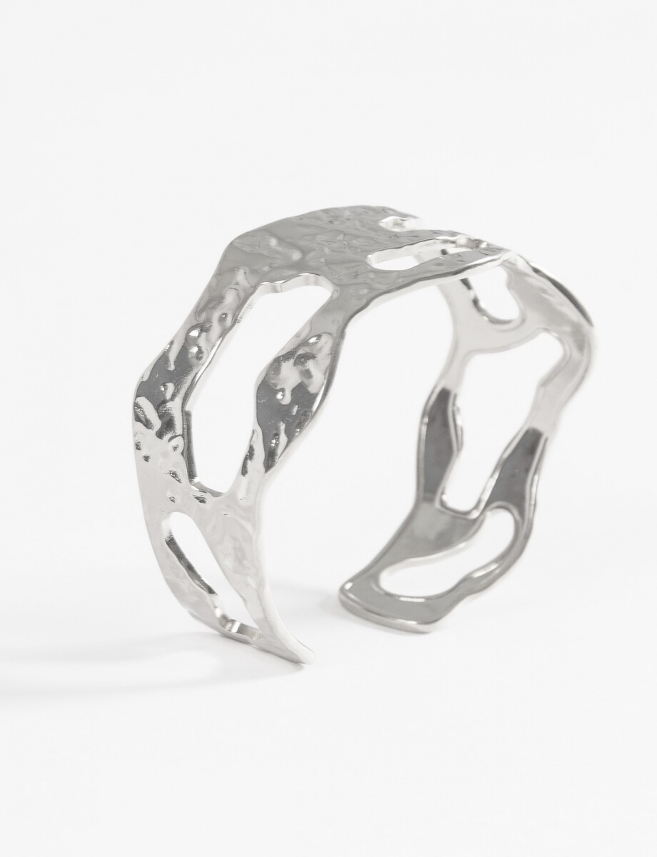Pulsera acero wavy - plateado 
