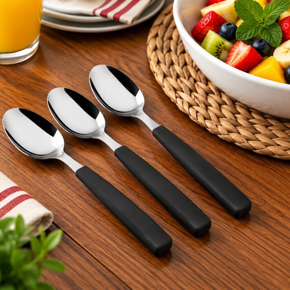 Piemonte Set 3 Cucharas de te Negro 20345/4 Piemonte Set 3 Cucharas de te Negro 20345/4