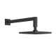 Griferia Ducha Articulada Cuadrada Negro Mate Completa 20Cm