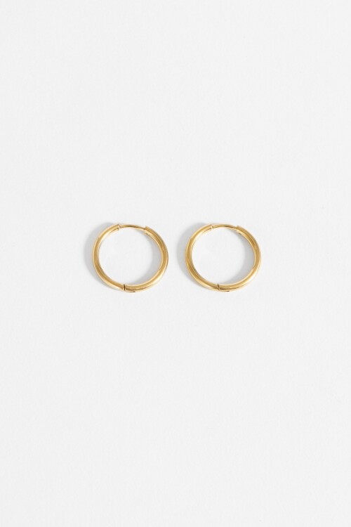 Aros Medium acero dorado