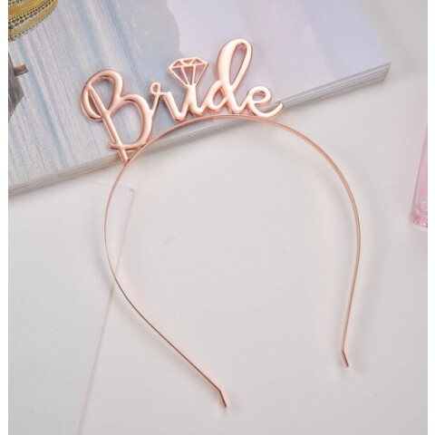 Vincha Metalizada Bride Rosa Oro