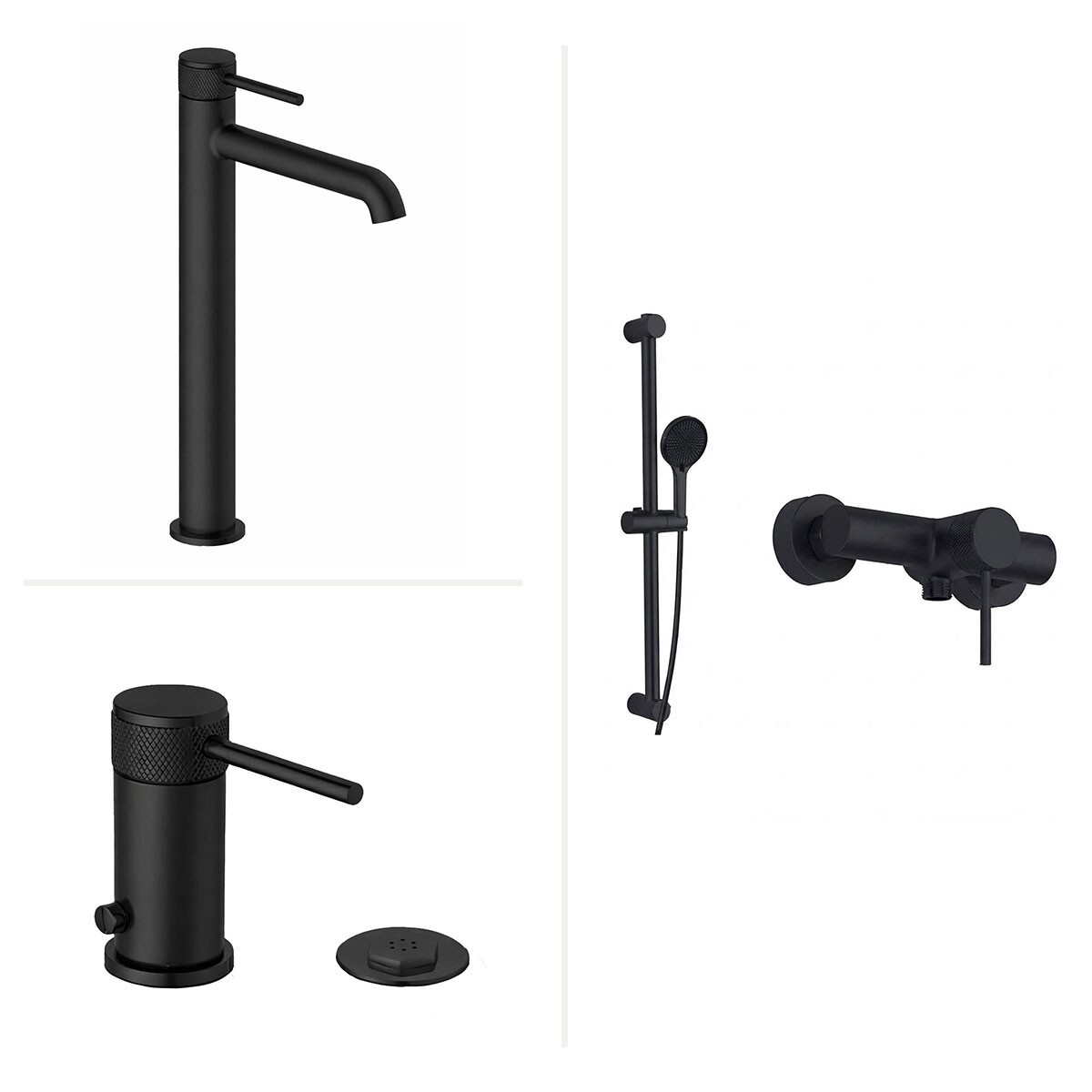 Juego De Griferia Incluye Lavatorio Alto,bidet Y Ducha Ext 