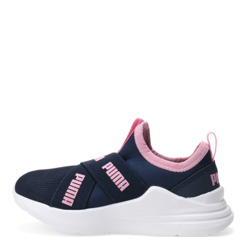 Championes de Niños Puma Wired Run Azul Marino - Rosado