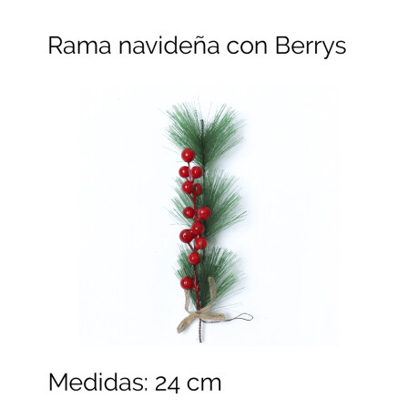 Rama Navideña Con Berrys 24cm Rama Navideña Con Berrys 24cm