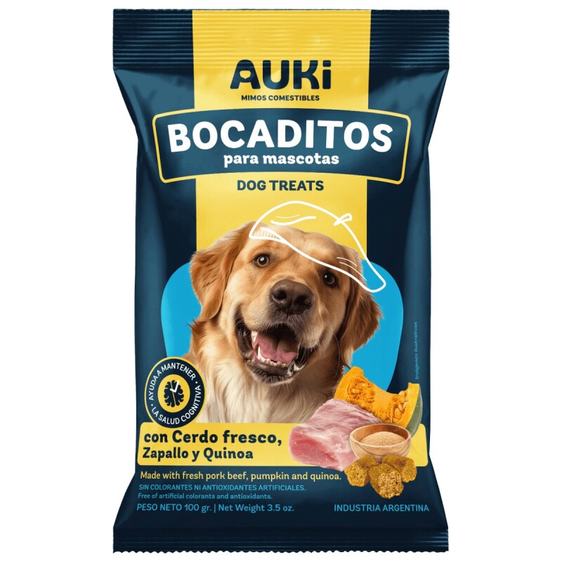 Auki Bocadito sabor Cerdo Fresco, Zapallo y Quinoa 100 grs