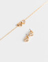 Bijouterie Set Set De Aros Y Cadena Bañado En Oro - Dorado