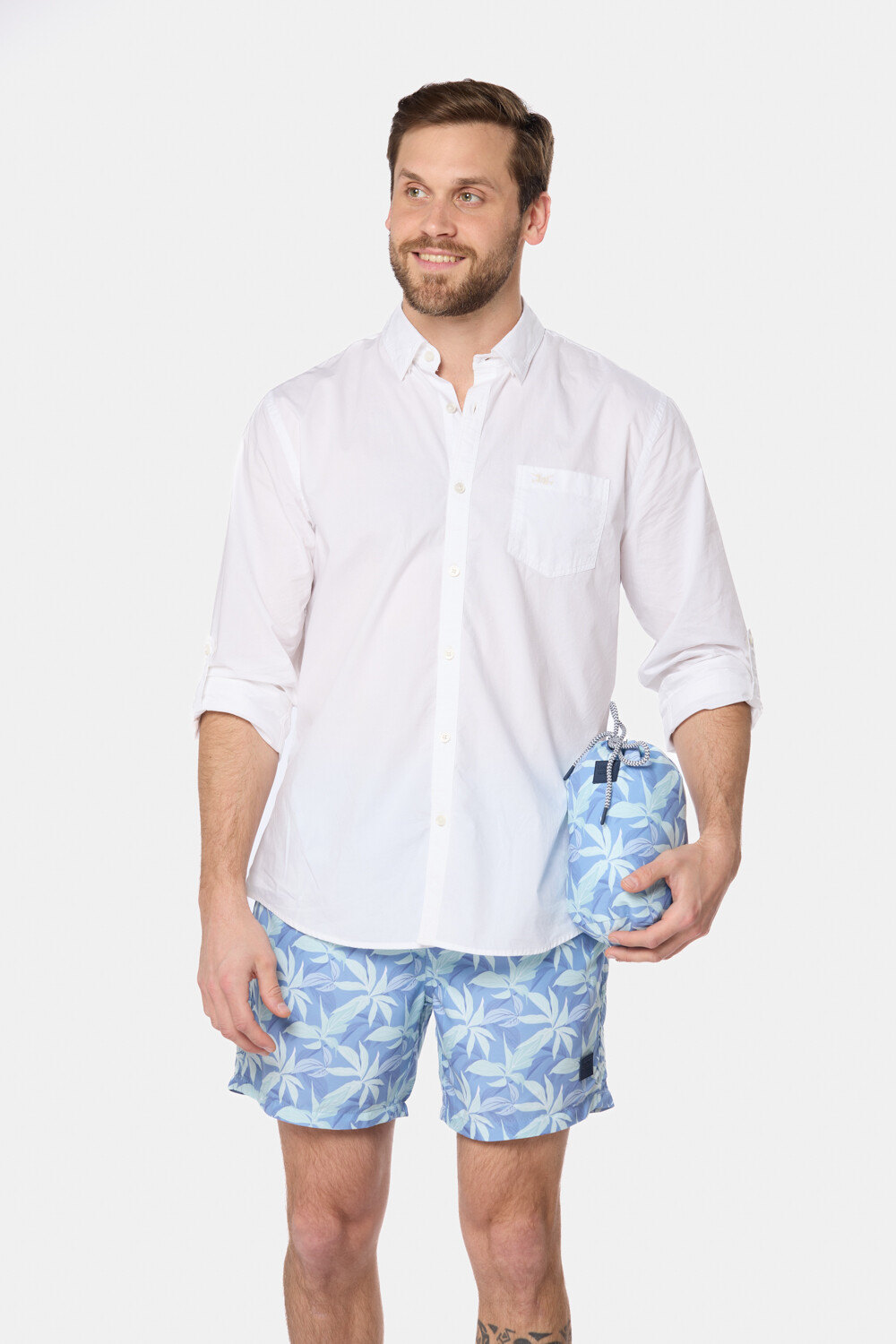 SHORT DE BAÑO ESTAMPADO Azul