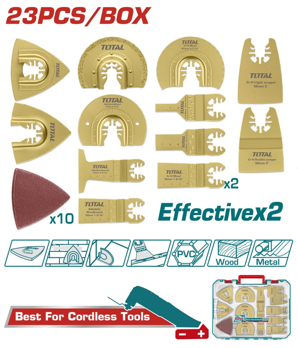 Set de 23 piezas, para la multifuncion + maletin total TAKTMT2301 