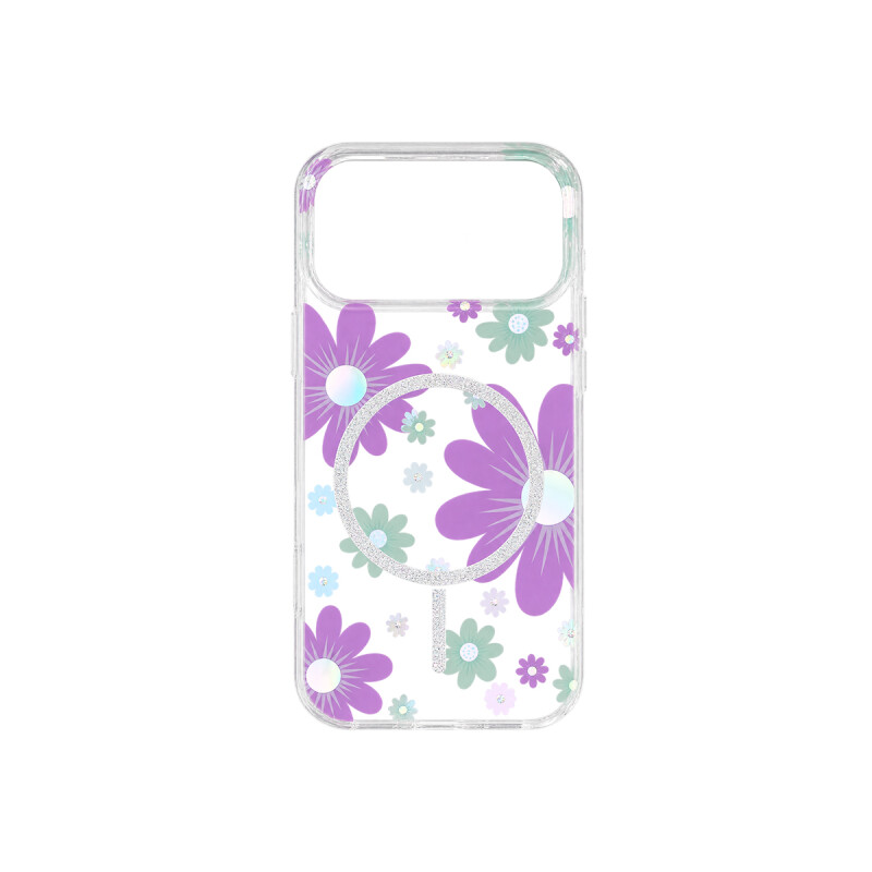 Protector para iPhone 17 Pro diseño de flores color violeta Protector Para Iphone 17 Pro Diseño De Flores Color Violeta