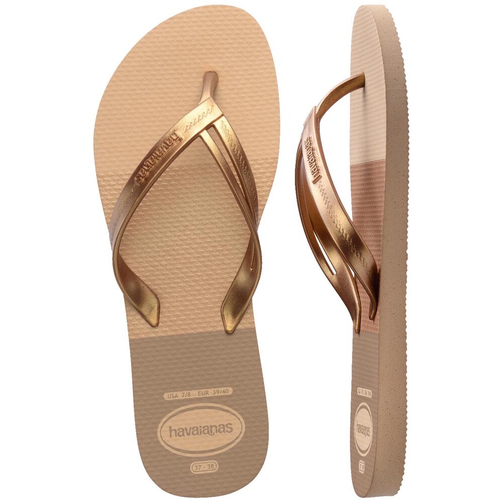 Sandalias Havaianas Elegance Print Grafito Dorado