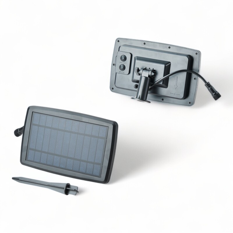 Guia Luces Solares 8mts 12 Lamp Led C/control Y Adaptador Ac Sin Color