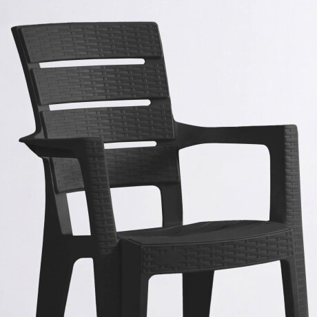 Silla Jardín Rattan Apilable UV 150kg Exterior Turca Negro