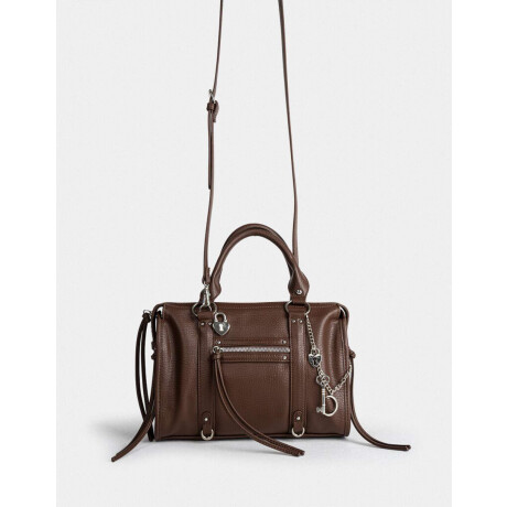 Cartera Bowling Con Cadena Marron Oscuro