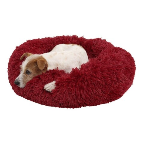 Cucha Cama Colchon Puff Plush 70cm Mascota Antiestress Color Variante Bordo