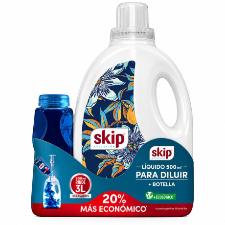DETERGENTE LIQUIDO SKIP 500 ML P/DILUIR + BOTELLA DETERGENTE LIQUIDO SKIP 500 ML P/DILUIR + BOTELLA