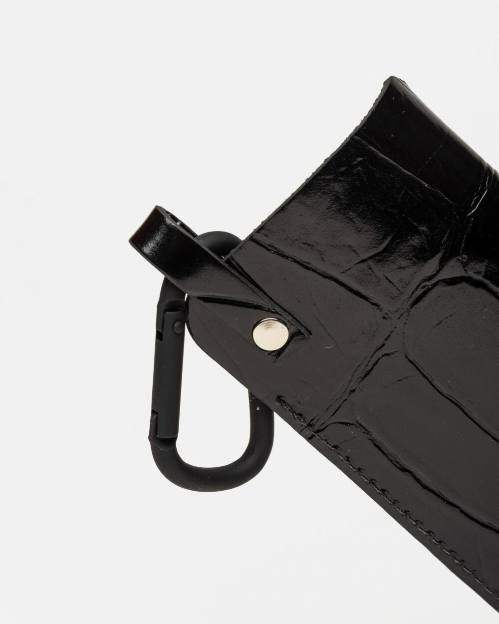 Estuche Ruby en cuero grabado croco Negro