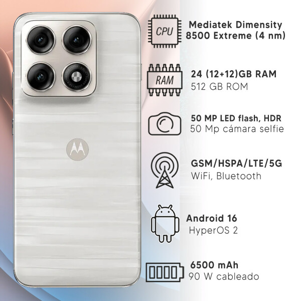Motorola Edge 70 Pro 24(12+12)gb 512gb 5g + Regalo BLANCO
