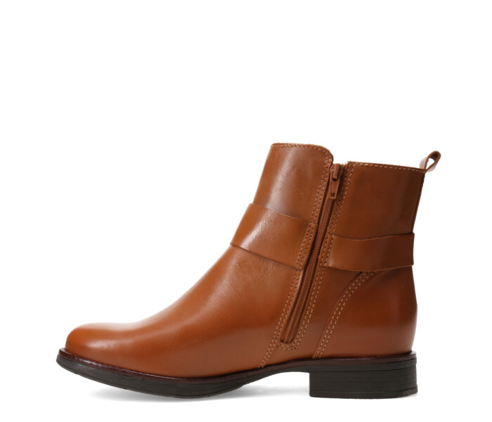 Botas de Mujer Bottero Caña Baja de Cuero Marrón Caramelo