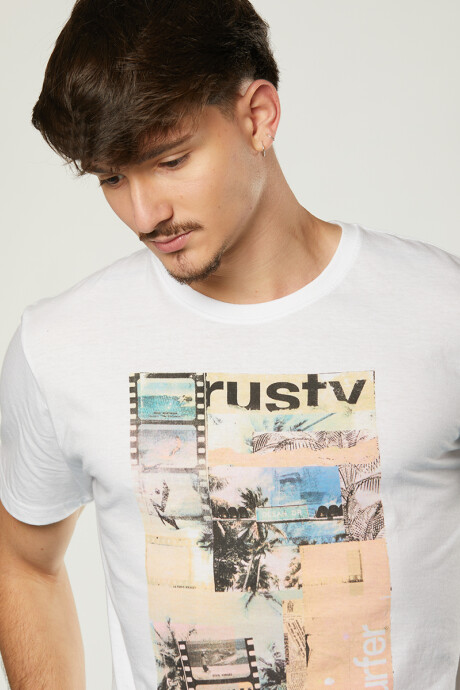 T-SHIRT PAPER RUSTY Blanco