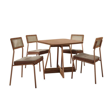 Juego de comedor Lux Atria Cuadrada Marron