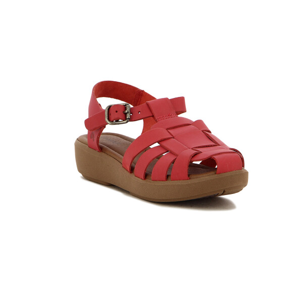 Sandalia Country Mujer Cuero Cereza
