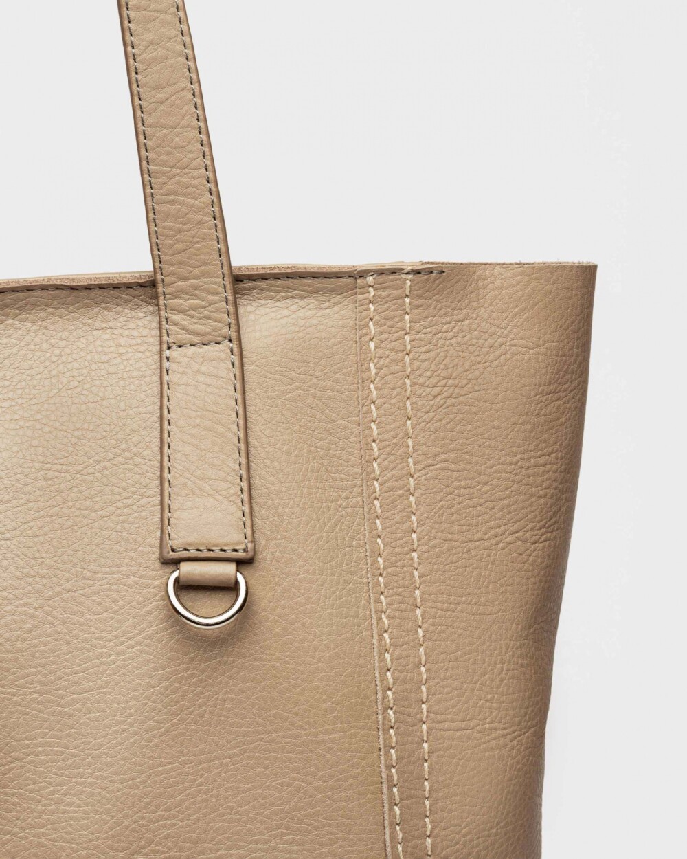 Shopper Vera en cuero graneado Vison