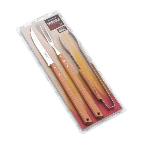 Juego para asador modelo CHURRASCO, 3 piezas -TRAMONTINA TR9052