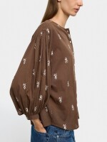 Camisa 100% Algodón Con Bordados marron