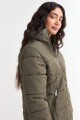 Campera puffer larga VERDE OLIVA